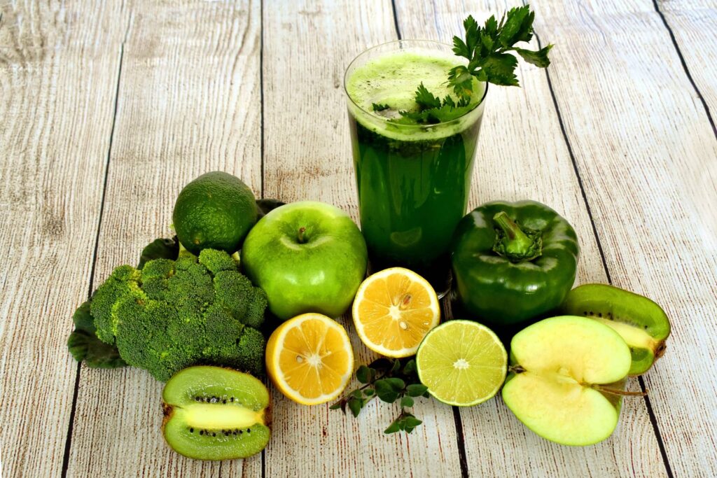 fruits et légumes verts detox