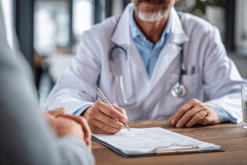 gastroentologue médecin qui explique l'opération pourquoi pas d'alcool avant la coloscopie