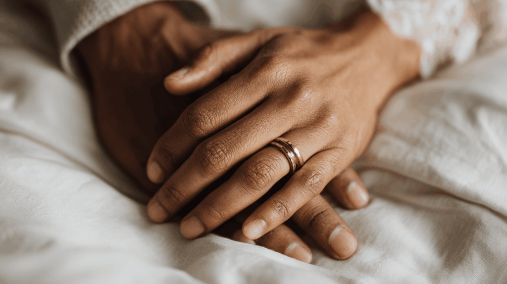 deux mains l'une sur l'autre couple marié homme qui n'aime pas les câlins pourquoi