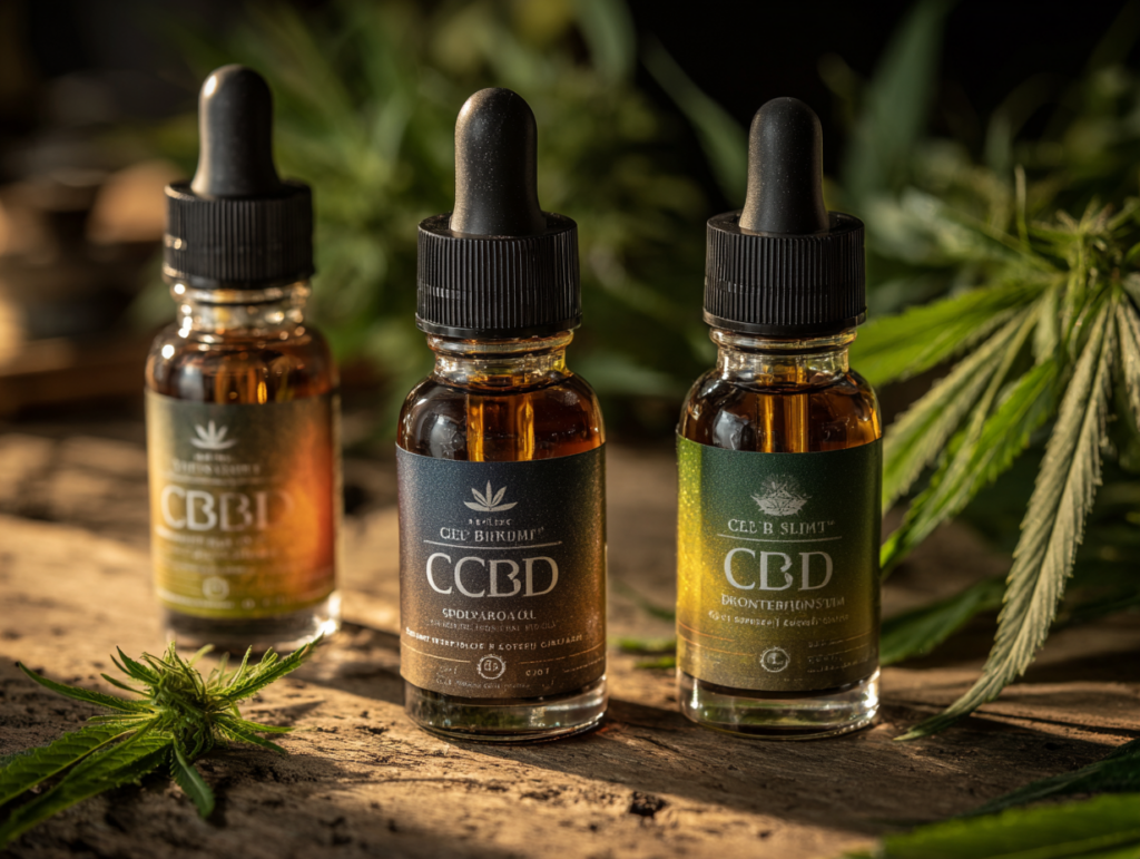 différents types d'huiles de cbd 3 huiles différentes