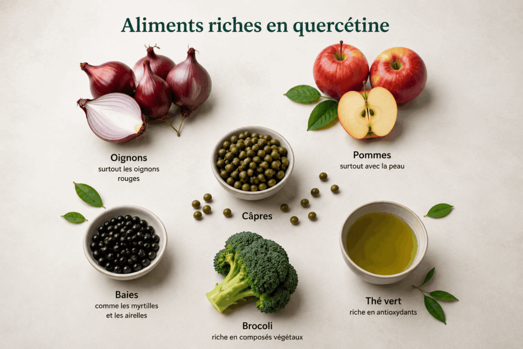 aliments riches en quercétine