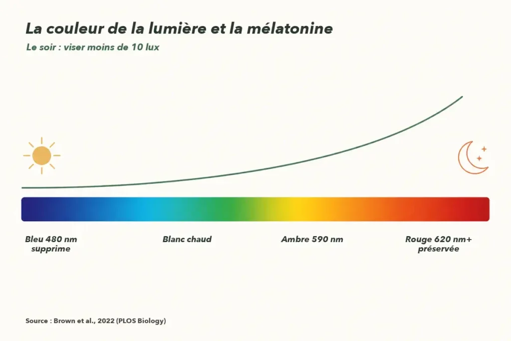 Mélatonine et lumière du soir schéma